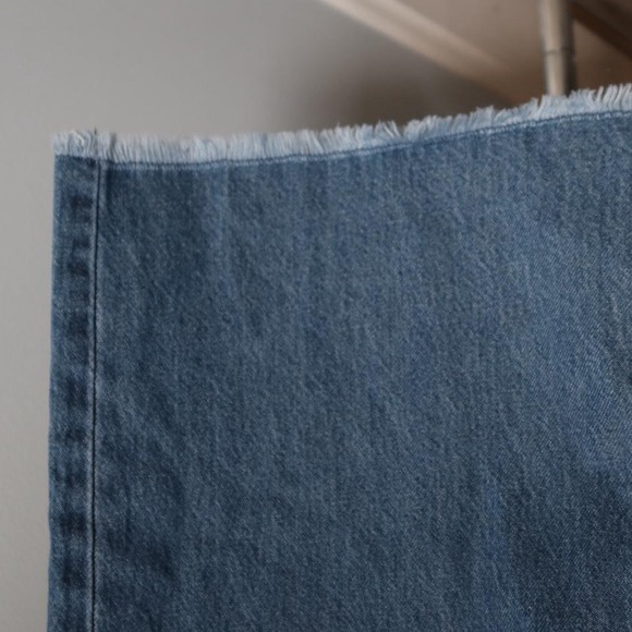 Venus Blue Denim wide-leg jeans size 10 Boot Cut Fringe - Picture 3 of 8